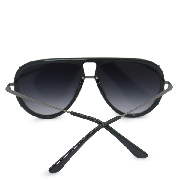 Aviator Sunglasses - Oversized sustainable sunglasses for Women - Ivy Luxe Black -  Back Details - TopFoxx
