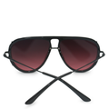 Tangle free Aviator Sunglasses - Oversized sustainable sunglasses for Women - Ivy Luxe Ruby - Back Details - TopFoxx