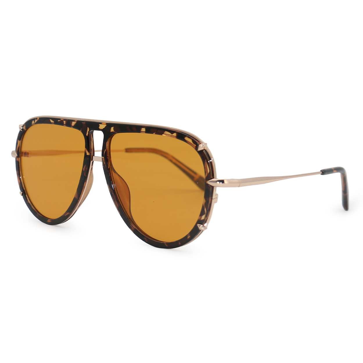 Tangle free Aviator Sunglasses - Oversized sustainable sunglasses for Women - Ivy Luxe Yellow - Side Details - TopFoxx