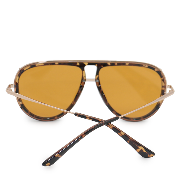 Aviator Sunglasses - Oversized sustainable sunglasses for Women - Ive Luxe Yellow - Back Details - TopFoxx