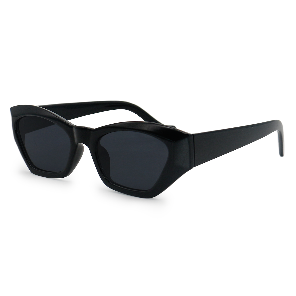 TopFoxx - Bright as my Future - Black Rectangle Cat Eye Sunglasses for Women - Side Profile