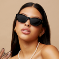 TopFoxx - Bright as my Future - Black Rectangle Cat Eye Sunglasses for Women - Model 2