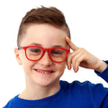 TopFoxx Dexter Prescription Red Kids Anti-Blue Light Glasses - Model