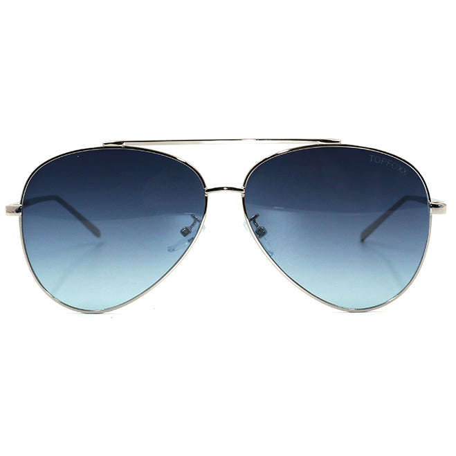 TopFoxx Amelia Faded Blue Women's Oversized Aviator Sunglasses