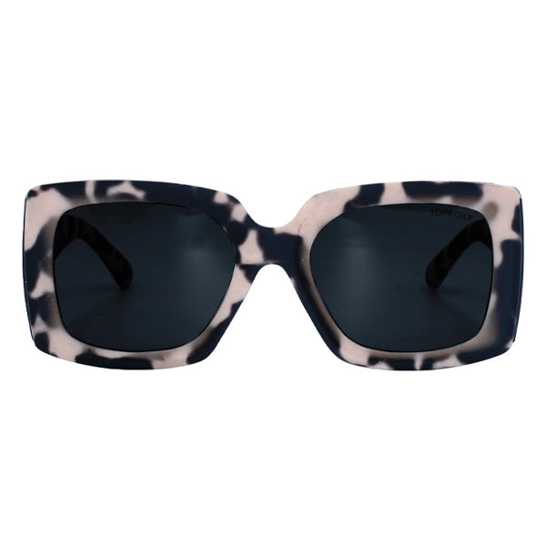 TopFoxx Bardot Blond Tortoise Square Oversized Sunglasses for Women - Elegant Sunglasses
