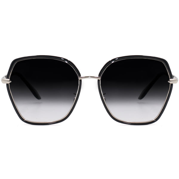 TopFoxx  -Maya Faded Black - Trendy Oversized Sunglasses for Women