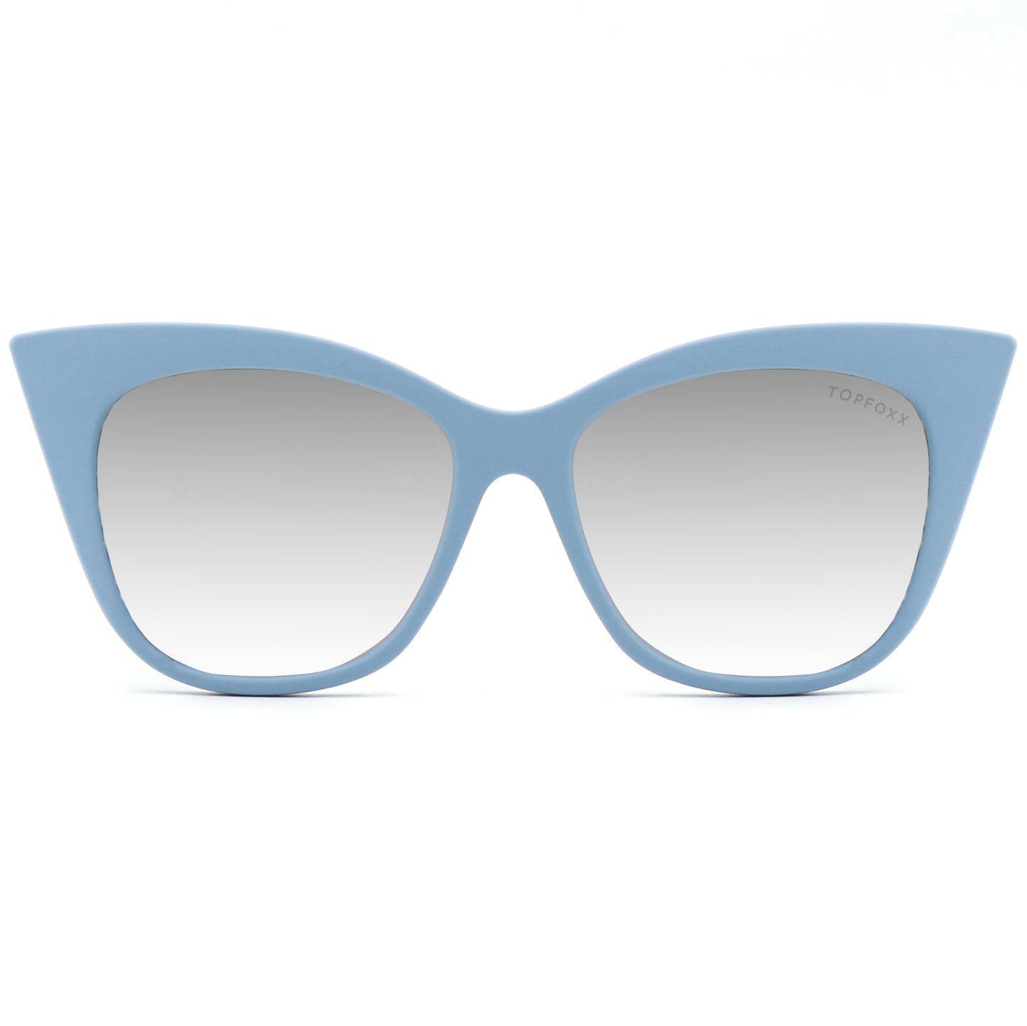 TopFoxx - Venice - Blue Silver Cat Eye Oversized Sunglasses for women - Model 