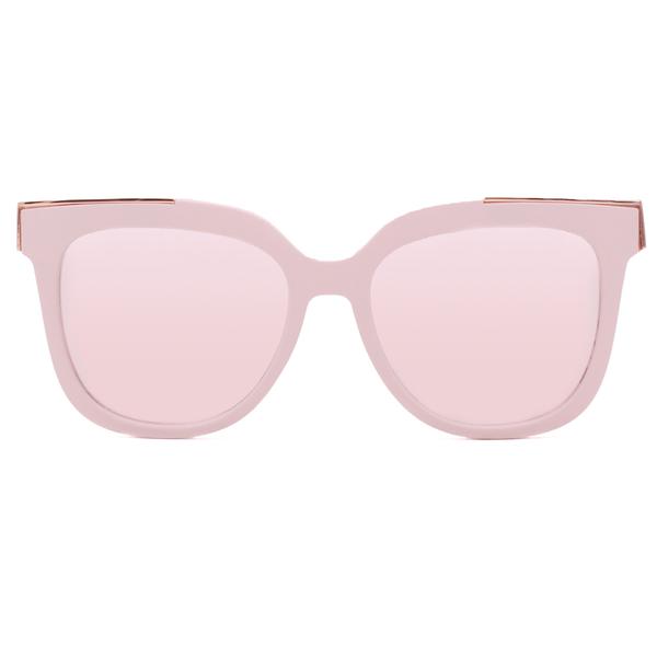 TopFoxx - Coco - Rose Gold Square Oversized Sunglasses for Women - Mirrored Sunglasses
