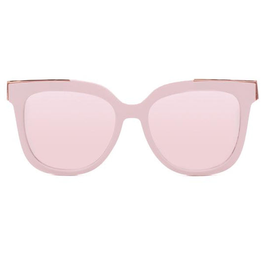 TopFoxx - Coco - Rose Gold Square Oversized Sunglasses for Women - Mirrored Sunglasses