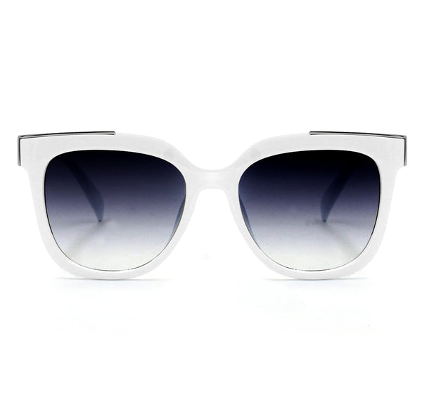 TopFoxx - Coco - White Square Oversized Sunglasses for Women 