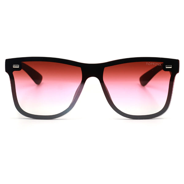 Topfoxx - Future Wife - Black and Ruby Oversized Sunglasses For Women - Burgendy Wayfarers Shades