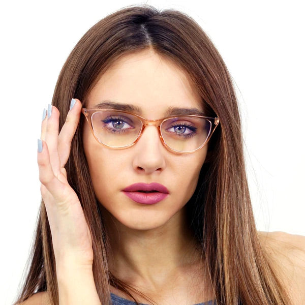600 × 600px TopFoxx - Juliet - Tan Blue Light Blockers for Glasses for Women - Model 