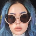TopFoxx - Chloe - Nude Brown Cat Eye Sunglasses - Trendy Cat Eye Sunnies - Womens Cat Eye Sunglasses - Model 3