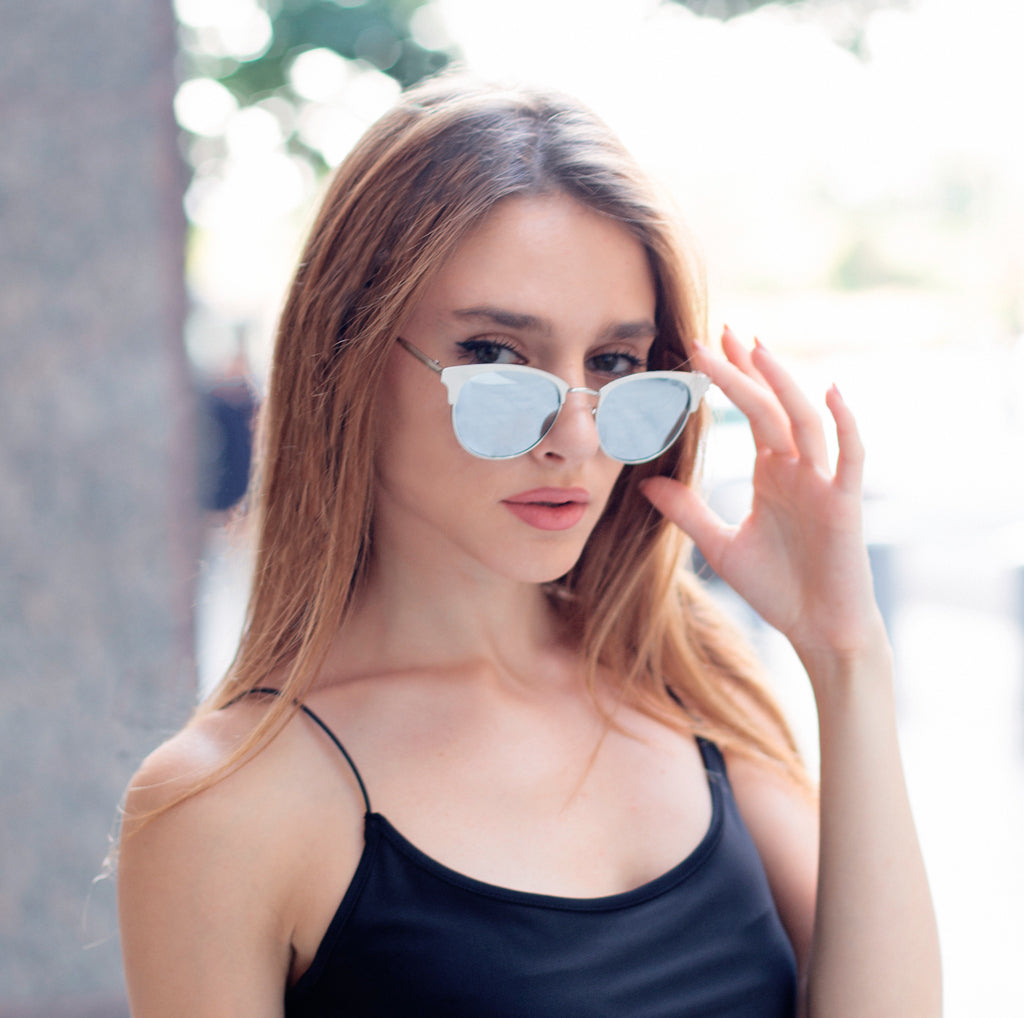 TopFoxx - Marilyn - Silver Mirrored Polarized Womens Sunglasses