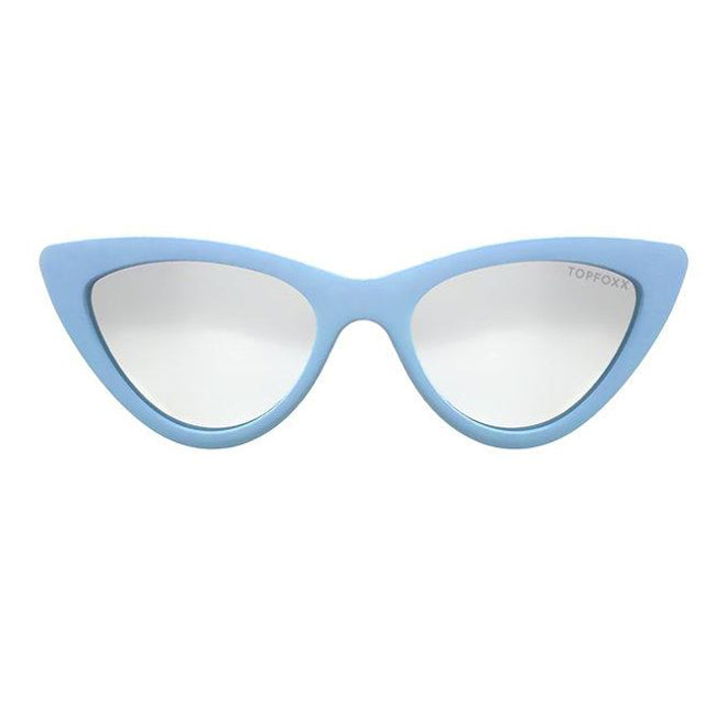 Topfoxx Sunglasses Matrix Cat Eye Matte Blue Frame Silver Lens