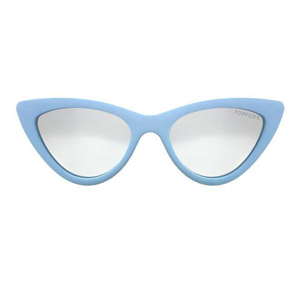 Topfoxx Sunglasses Matrix Cat Eye Matte Blue Frame Silver Lens