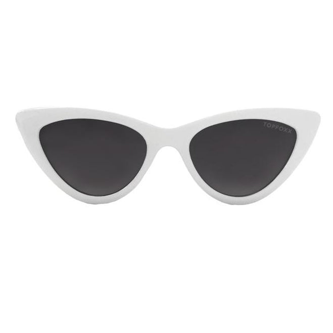 TopFoxx Matrix White Smoke Black Women's Cat Eye Sunglasses