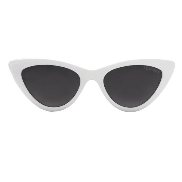 TopFoxx Matrix White Smoke Black Women's Cat Eye Sunglasses