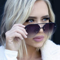 TopFoxx - Narrow Megan 2 - Faded Black Aviators Sunglasses For Women - Model 1