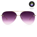 Smaller Megan 2 - Purple Metal Aviator Sunglasses with Gold Frame