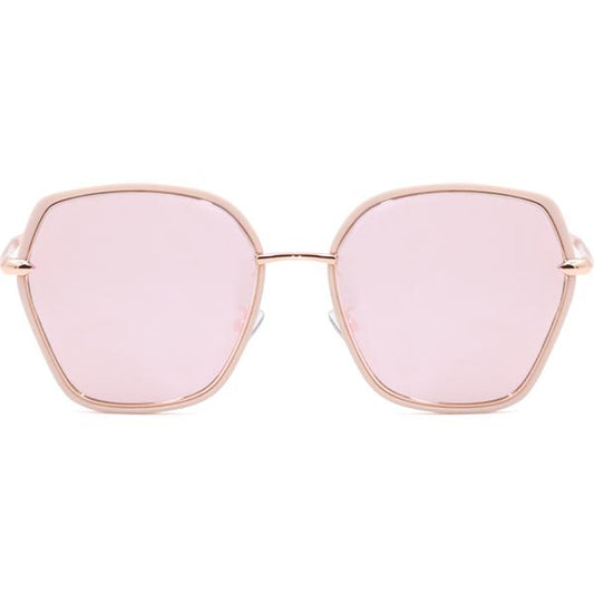 TopFoxx - Maya - Oversized Polarized Rose Gold Womens Sunglasses
