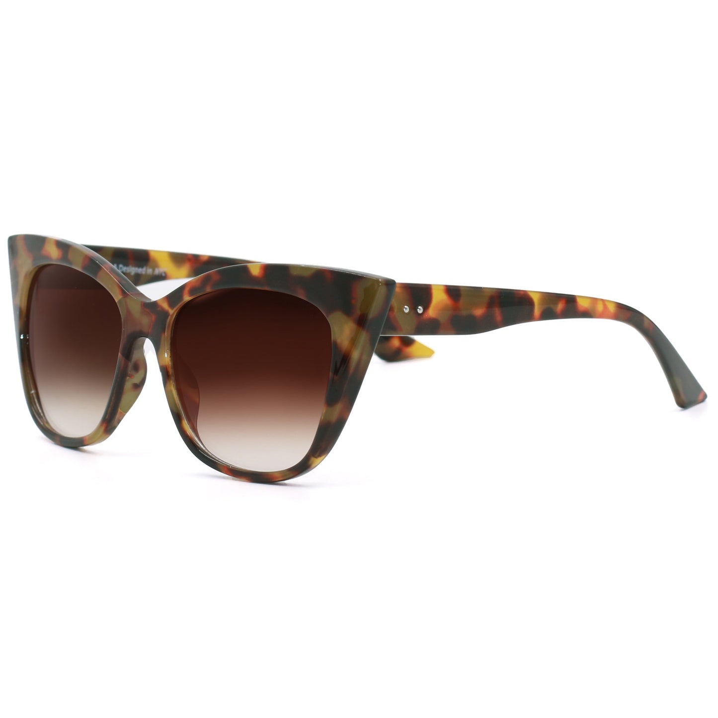 TopFoxx- Venice Cat Eye - Tortoise Shell Cat Eye Oversized Sunglasses for Women - Side Profile