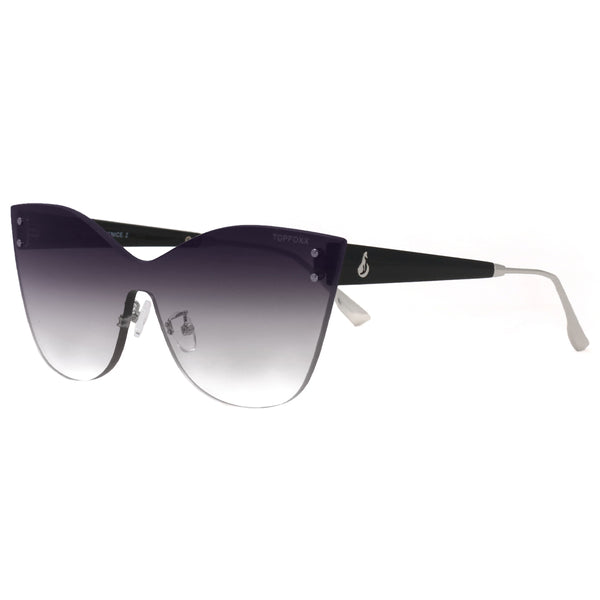 TopFoxx - Venice 2 Faded Black - Oversized Cat Eye Sunglasses for Women - Side Details